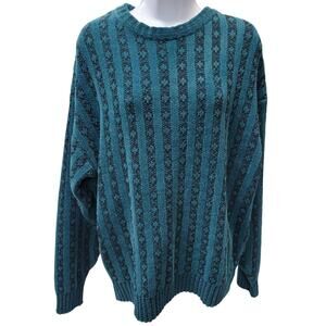 Vtg Chereskin Womens L Oversized Knit Sweater Pullover Long Sleeve Green Granpa